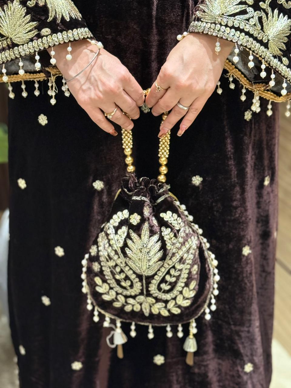 Velvet pheran is crafted to make winter festivities feel roya