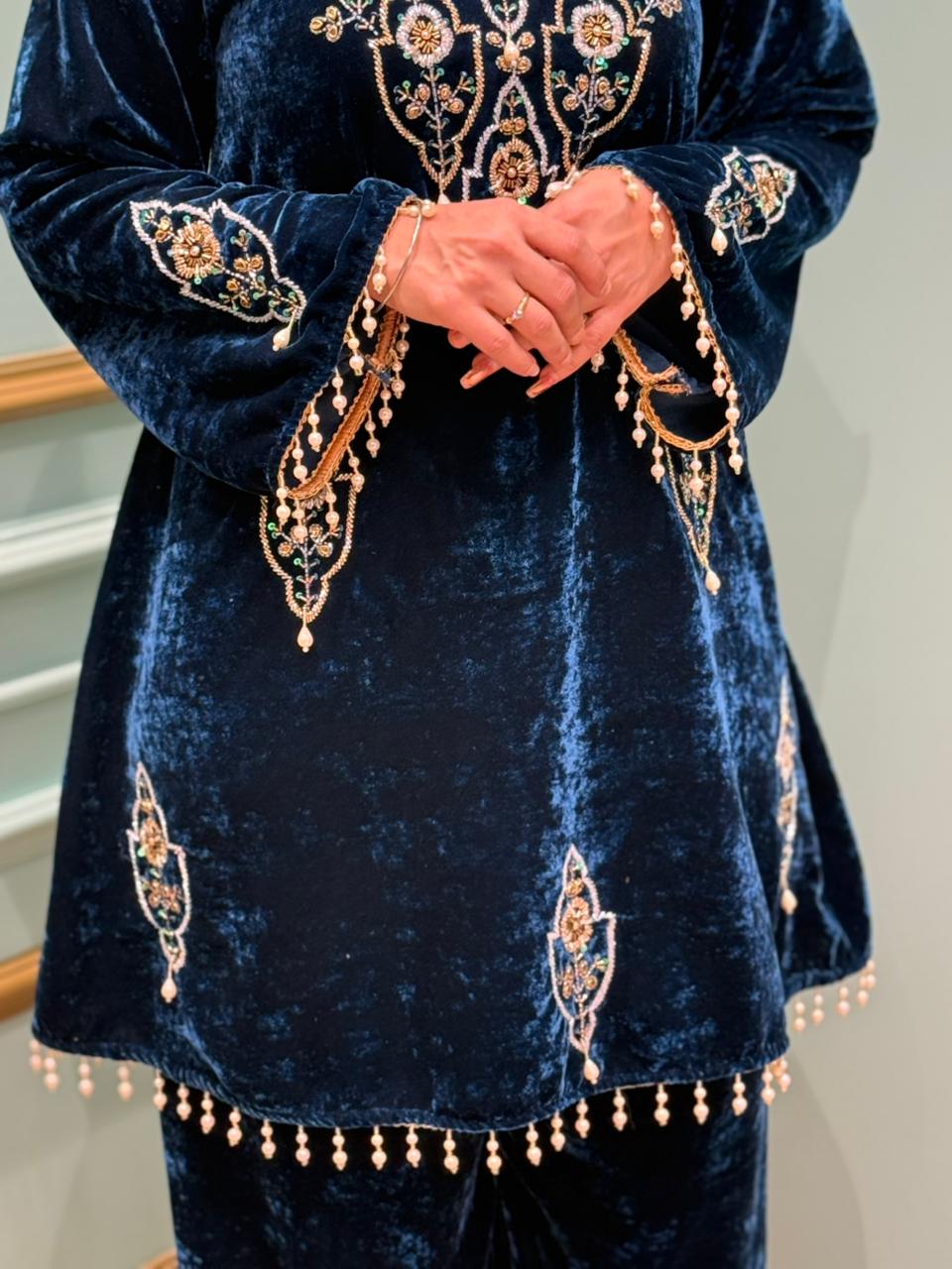 Velvet cord-set is crafted for winter