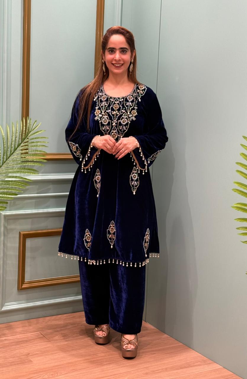 Velvet cord-set is crafted for winter