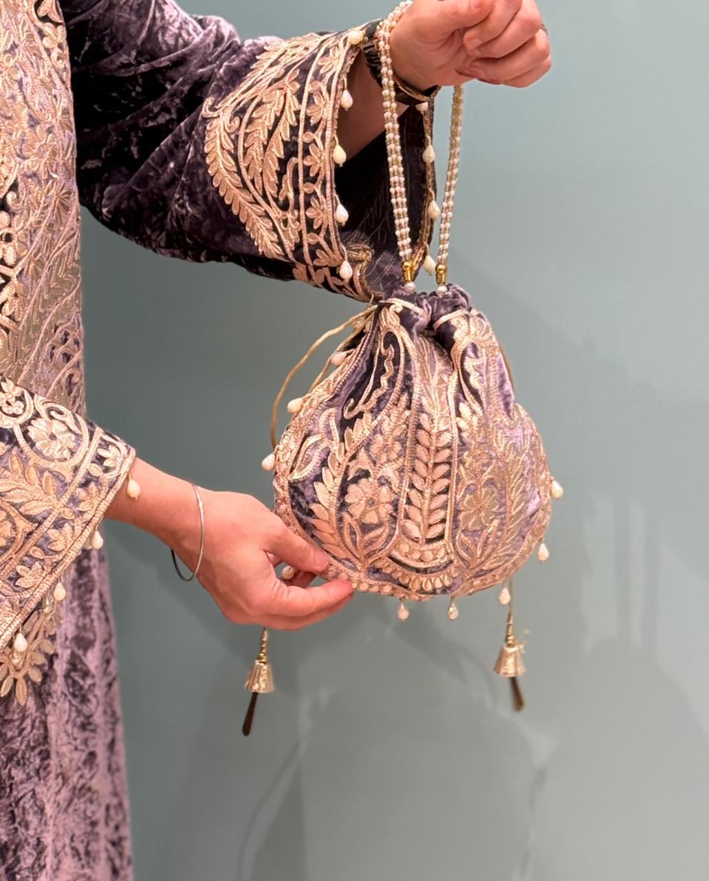 Exquisite pheran collection is crafted in luxurious febrile velvet