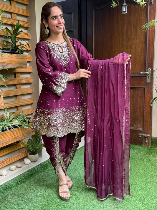 Step into festive elegance with this stunning short Anarkali