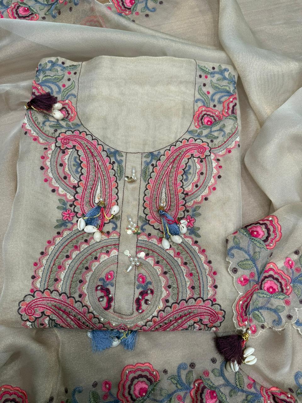 luxurious Burberry shimmer unstitched suit