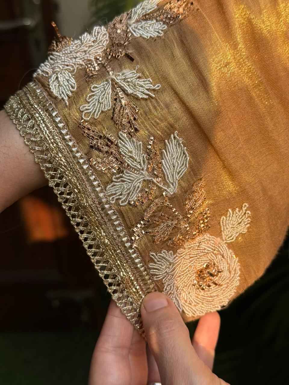 Elegant cord set crafted in luxurious tissue silk fabric