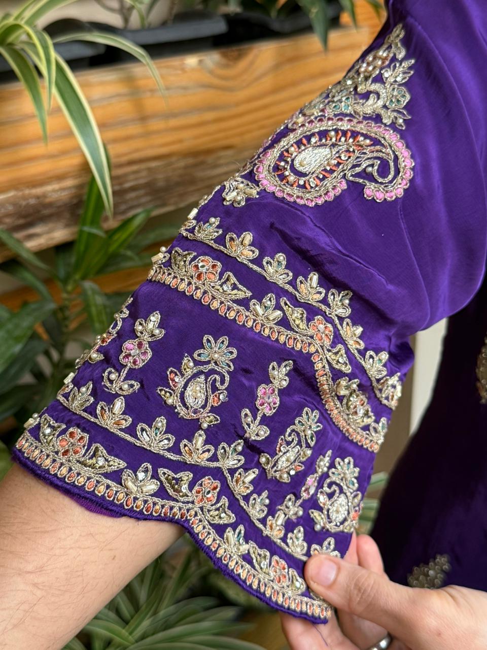 Luxurious three-piece kurta set is designed to make you stand out with timeless elegance