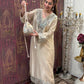 Elegant long kurta set is crafted in luxurious tissue silk fabric
