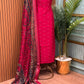 Elegant unstitched fabric suit is crafted with a premium Maheshwari fabric