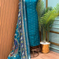 Elegant unstitched fabric suit is crafted with a premium Maheshwari fabric