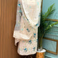 Graceful unstitched suit set is crafted in soft Kota cotton fabric
