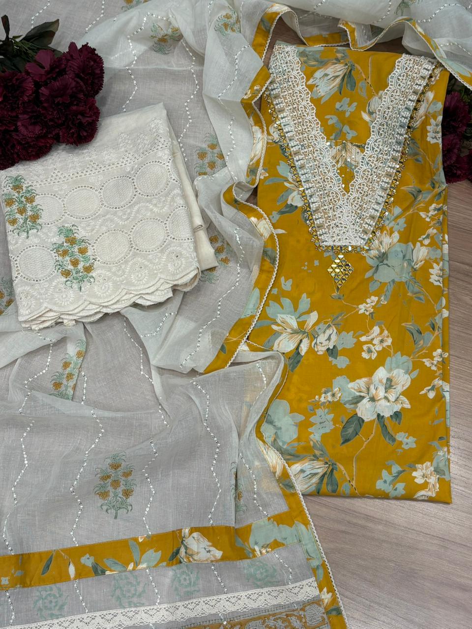 Graceful unstitched cotton suit fabric blends comfort