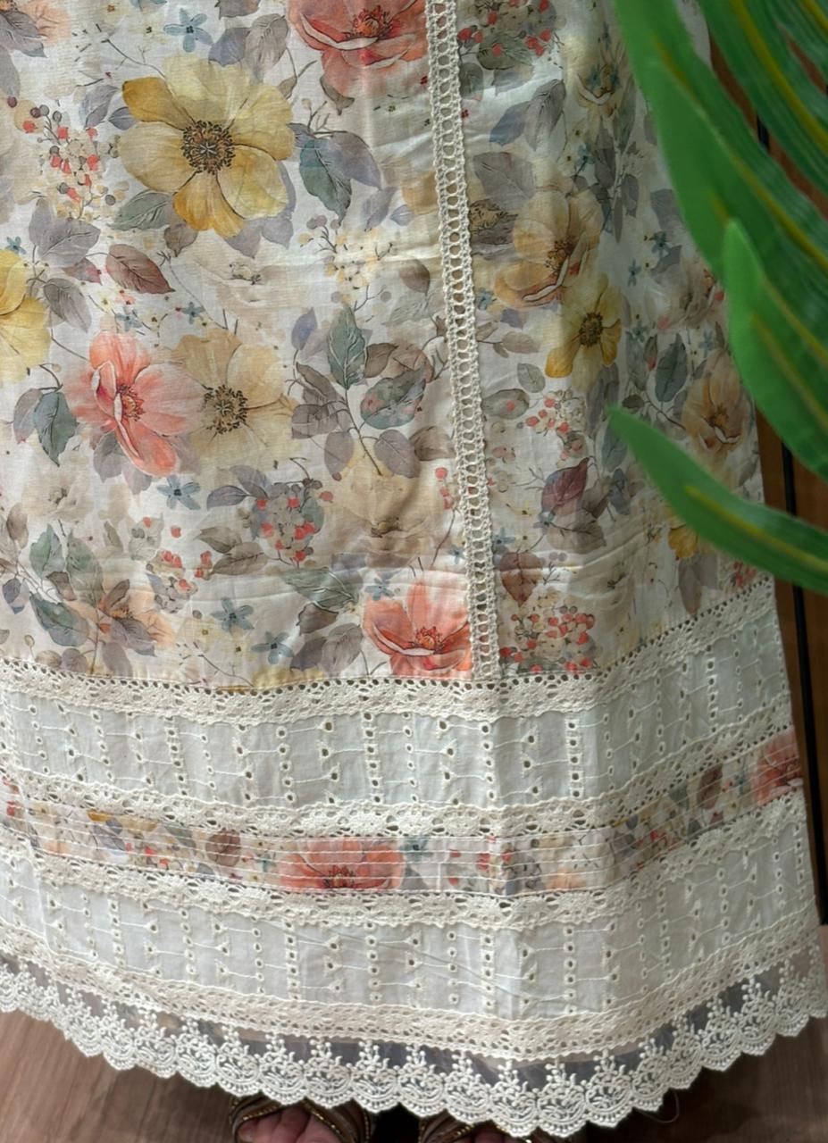 Elegant unstitched cotton suit fabric is crafted