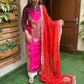 Elegant unstitched suit is crafted in rich silk fabric