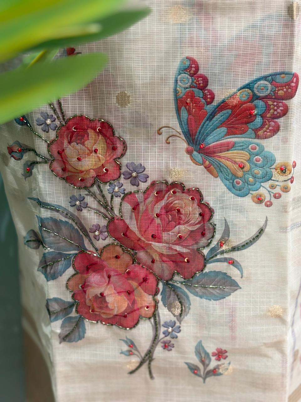 Elegant unstitched suit set crafted in premium Kota cotton