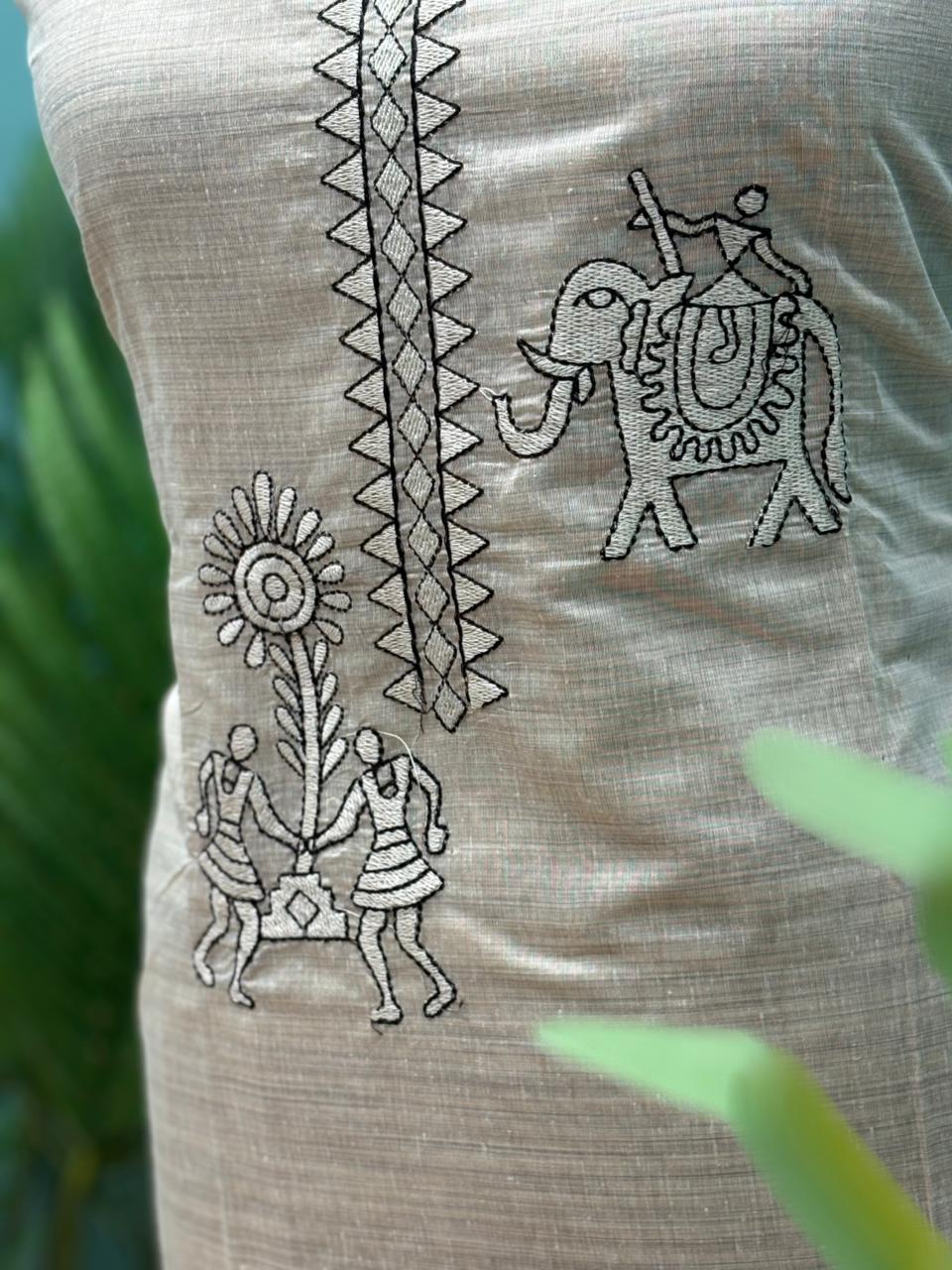 Graceful unstitched cotton suit reflects timeless elegance