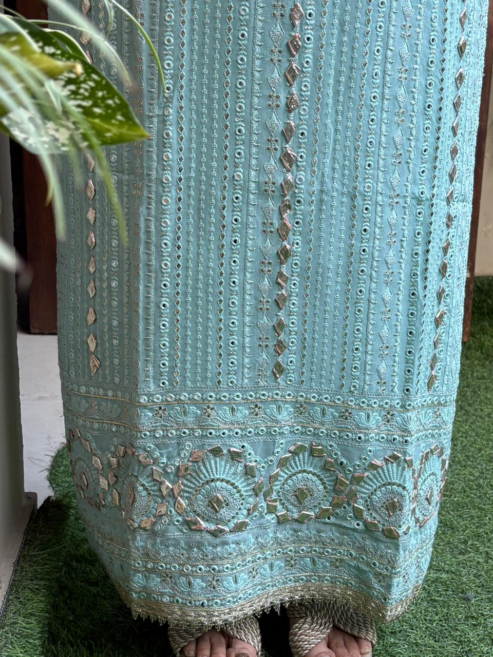 Elevate your ethnic wardrobe with this graceful unstitched suit