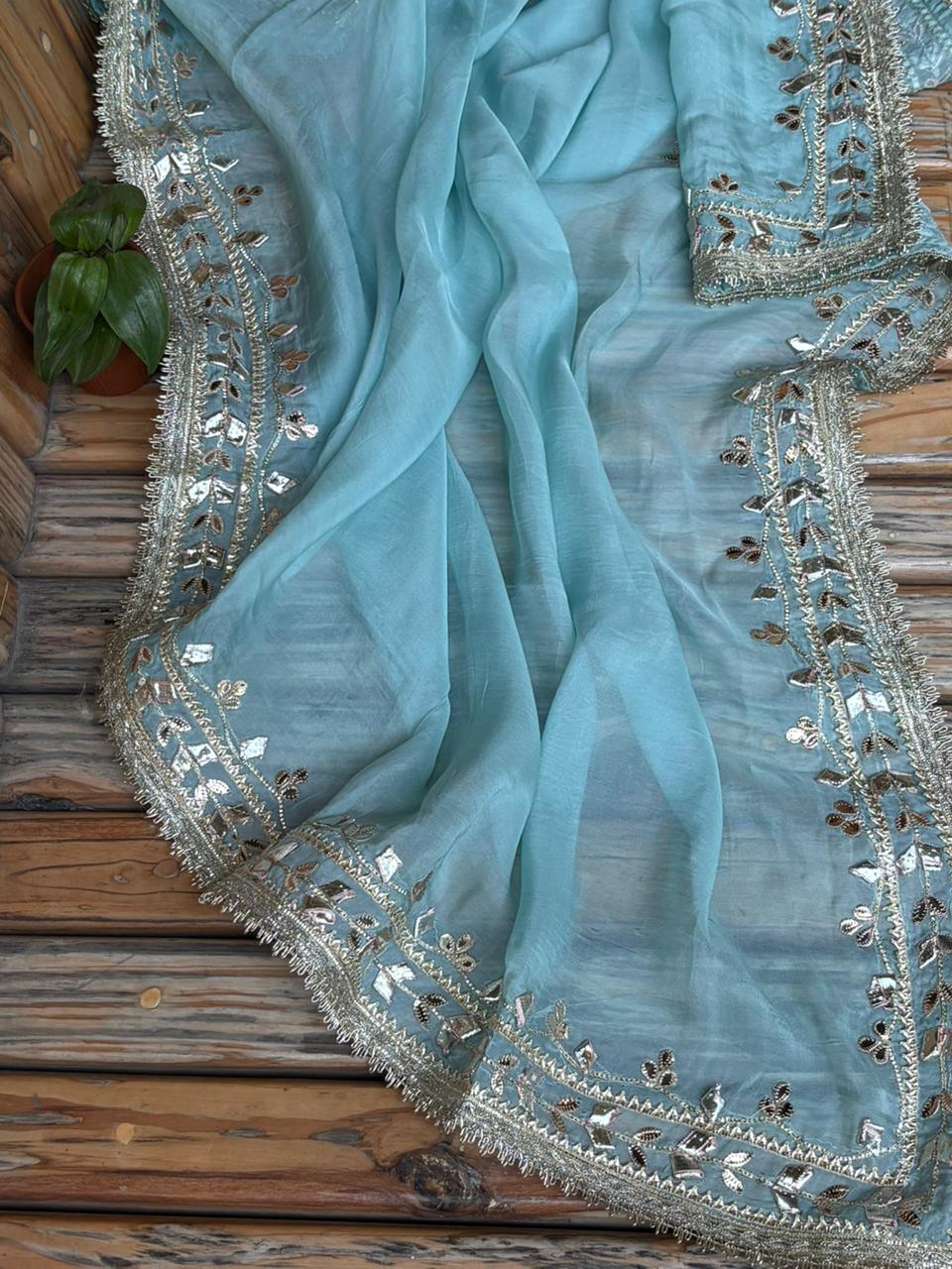 Elevate your ethnic wardrobe with this graceful unstitched suit