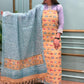 Elegant unstitched suit crafted in pure linen cotton fabric