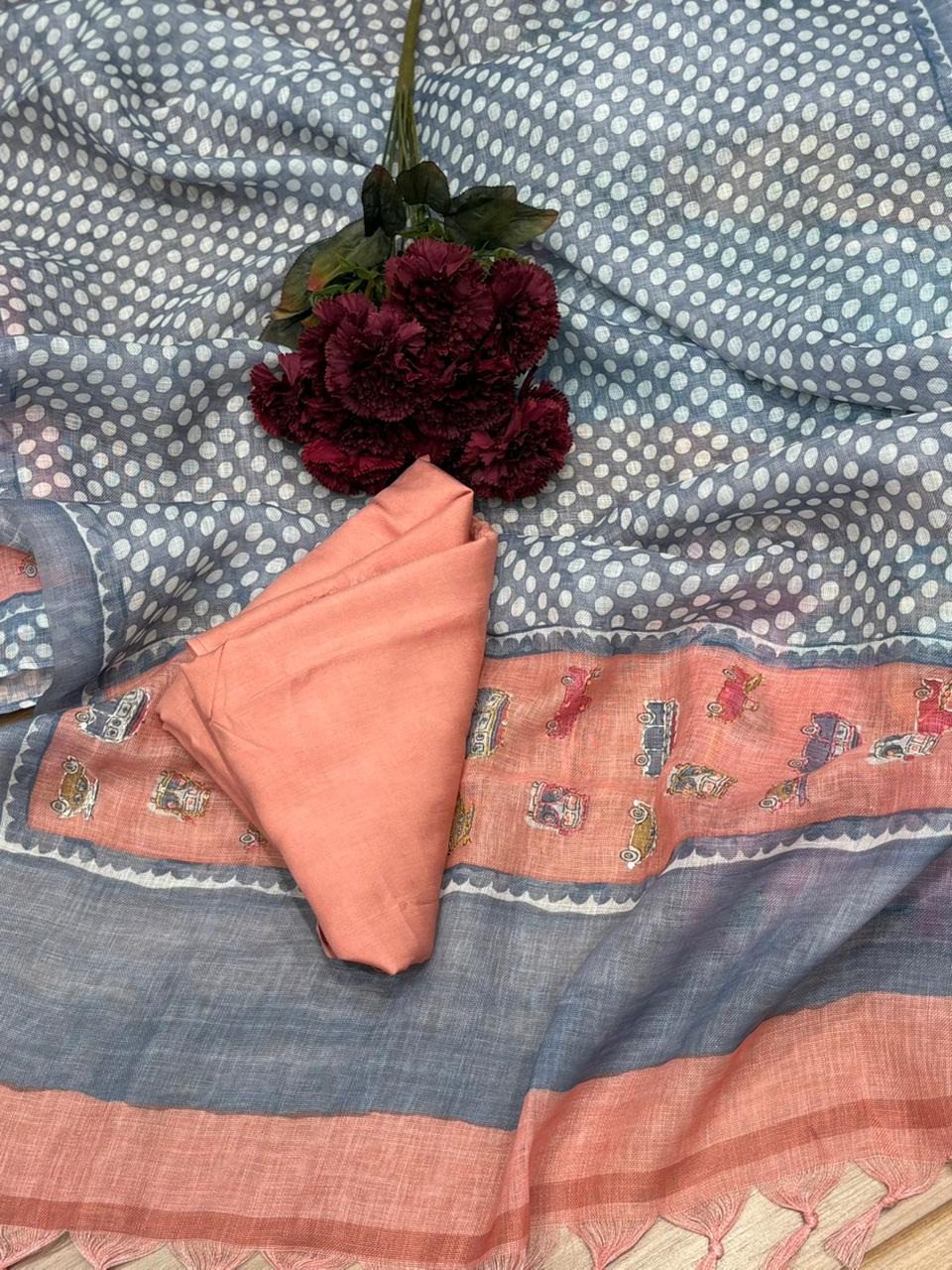 Elegant unstitched suit crafted in pure linen cotton fabric