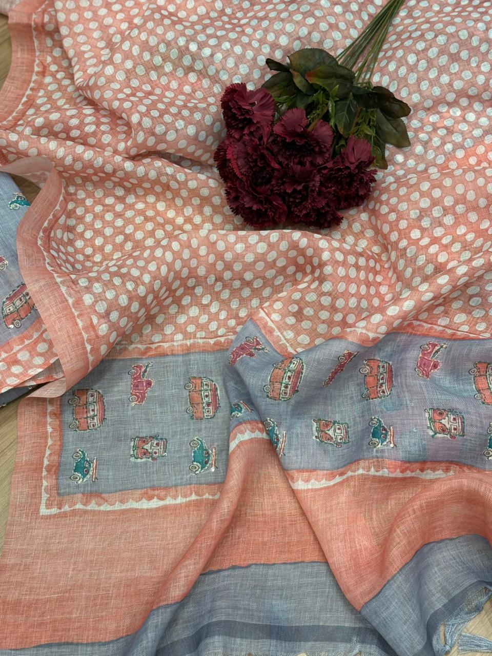 Elegant unstitched suit crafted in pure linen cotton fabric