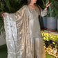 Exquisite kurta set crafted in pure tissue silk fabric