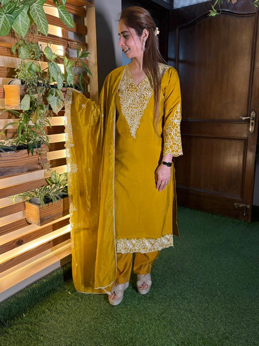 Elegance with this beautifully designed muslin cotton kurti set