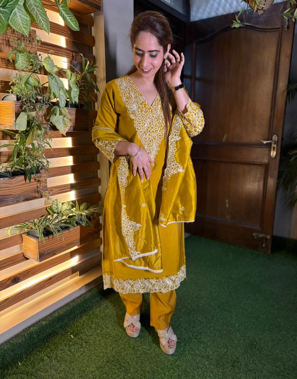 Elegance with this beautifully designed muslin cotton kurti set