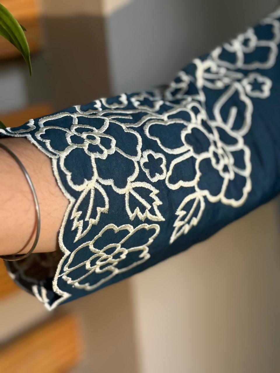 Elegance with this beautifully designed muslin cotton kurti set