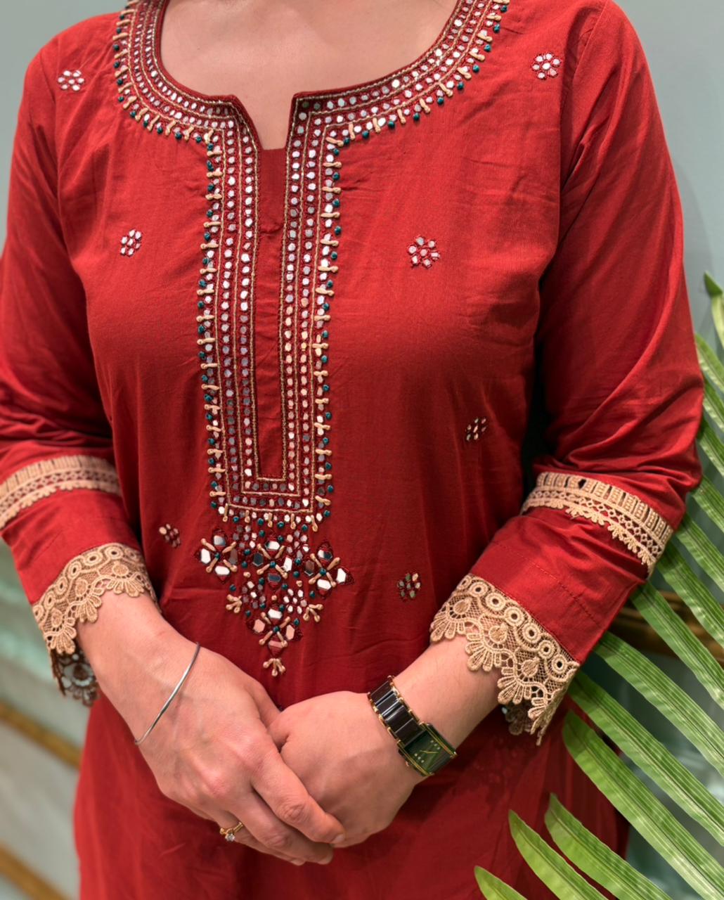 Beautifully designed cotton kurti set