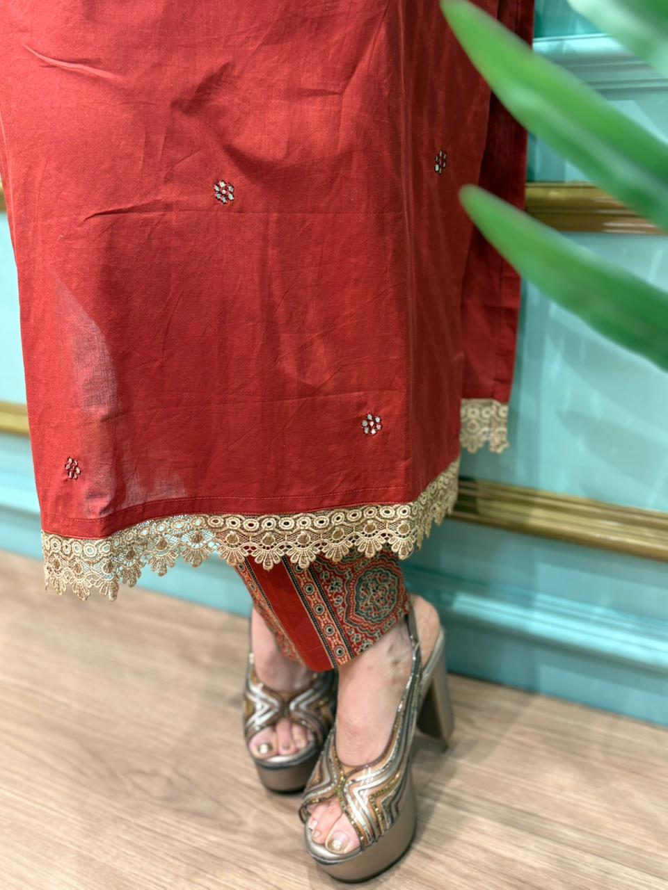 Beautifully designed cotton kurti set