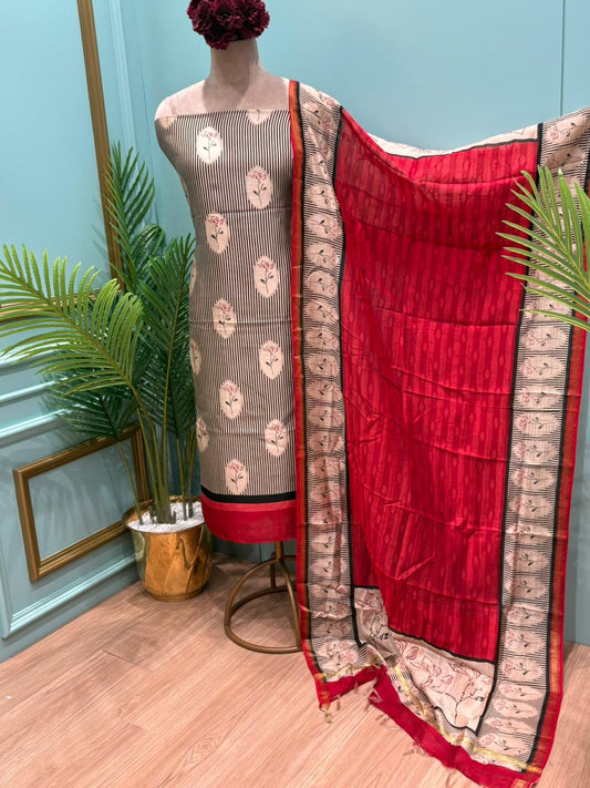 Refresh your ethnic wardrobe with this elegant unstitched