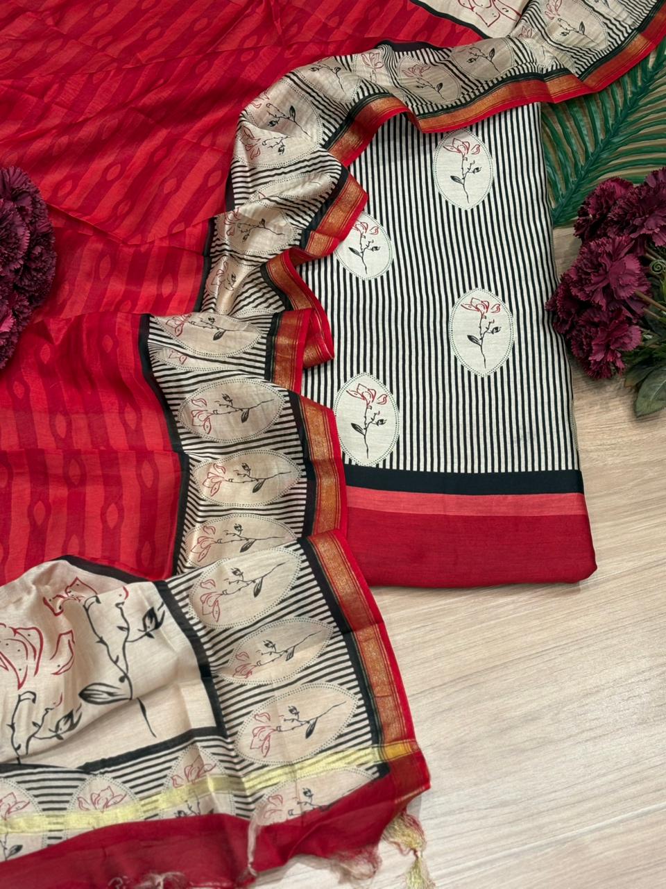 Refresh your ethnic wardrobe with this elegant unstitched