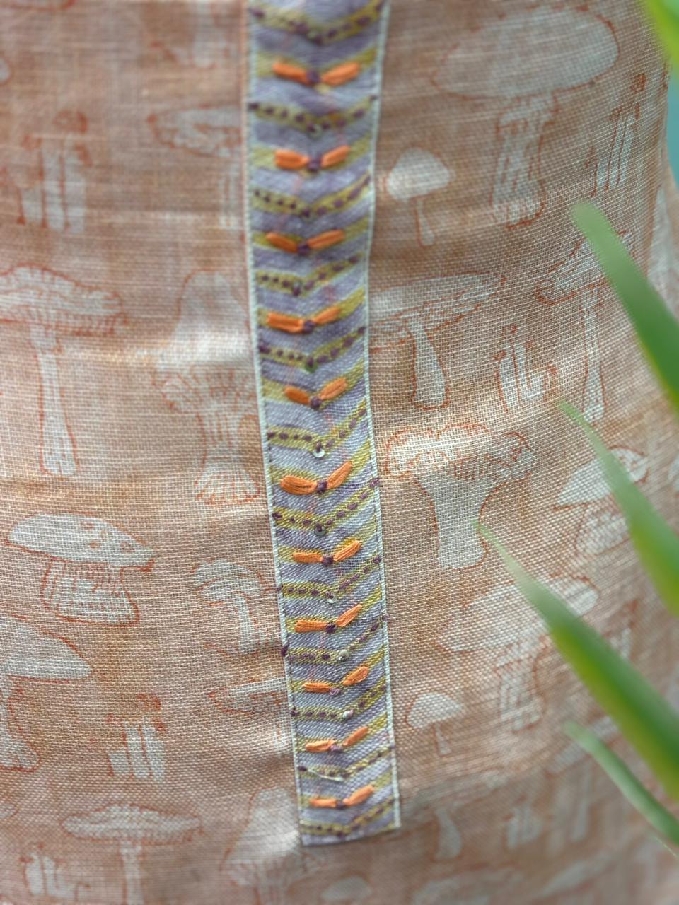 Elegant unstitched suit crafted in pure linen cotton fabric