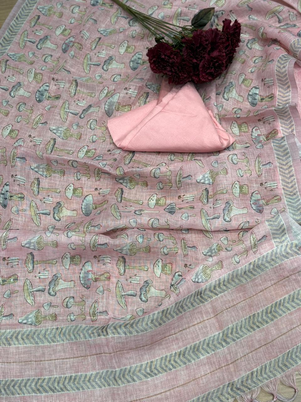 Elegant unstitched suit crafted in pure linen cotton fabric