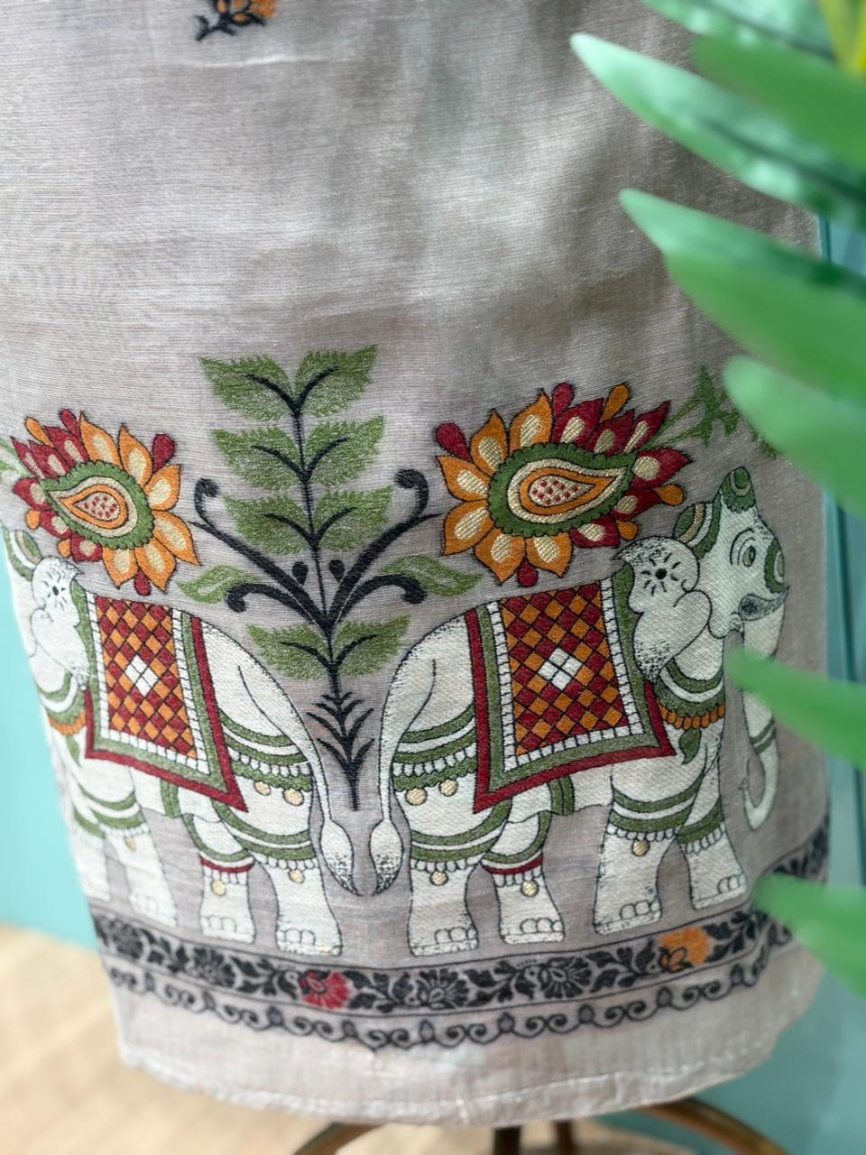 Grace meets tradition in this elegant unstitched Jamdani cotton suit