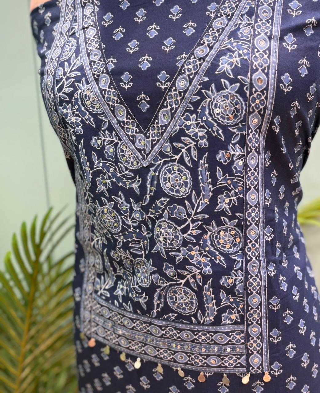 Beautiful unstitched cotton suit set