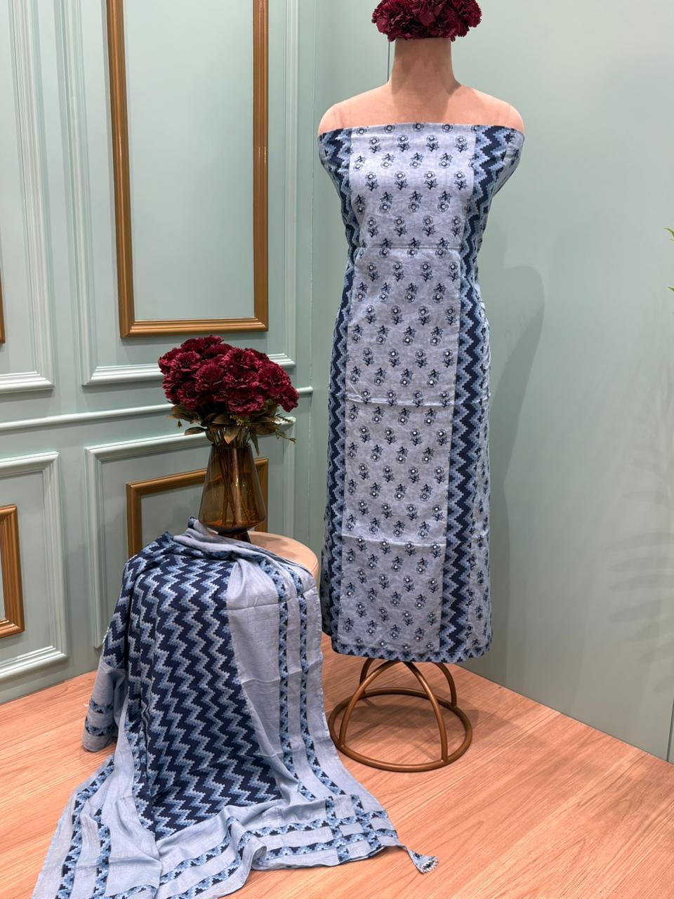 Unstitched suit crafted in soft and breathable cotton fabric