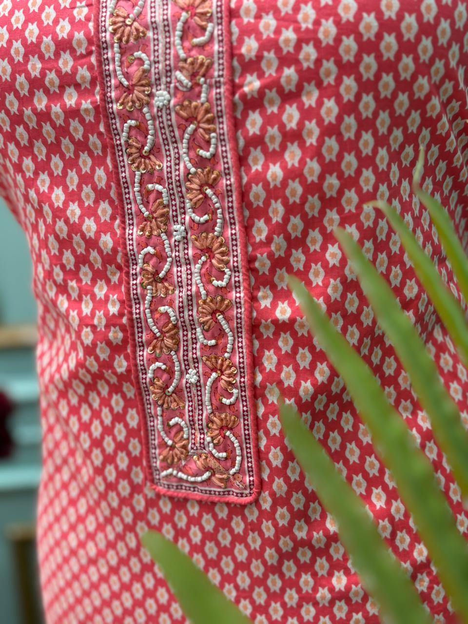 Elegance with this beautifully designed unstitched suit set