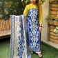 Beautifully designed unstitched cotton silk suit