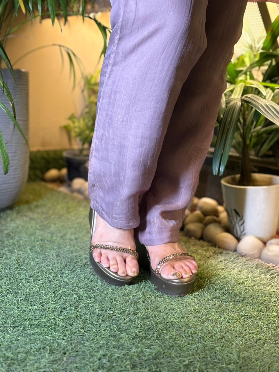 Cord set crafted in luxurious tissue shimmer fabric