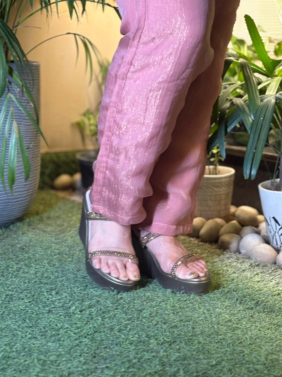 Cord set crafted in luxurious tissue shimmer fabric