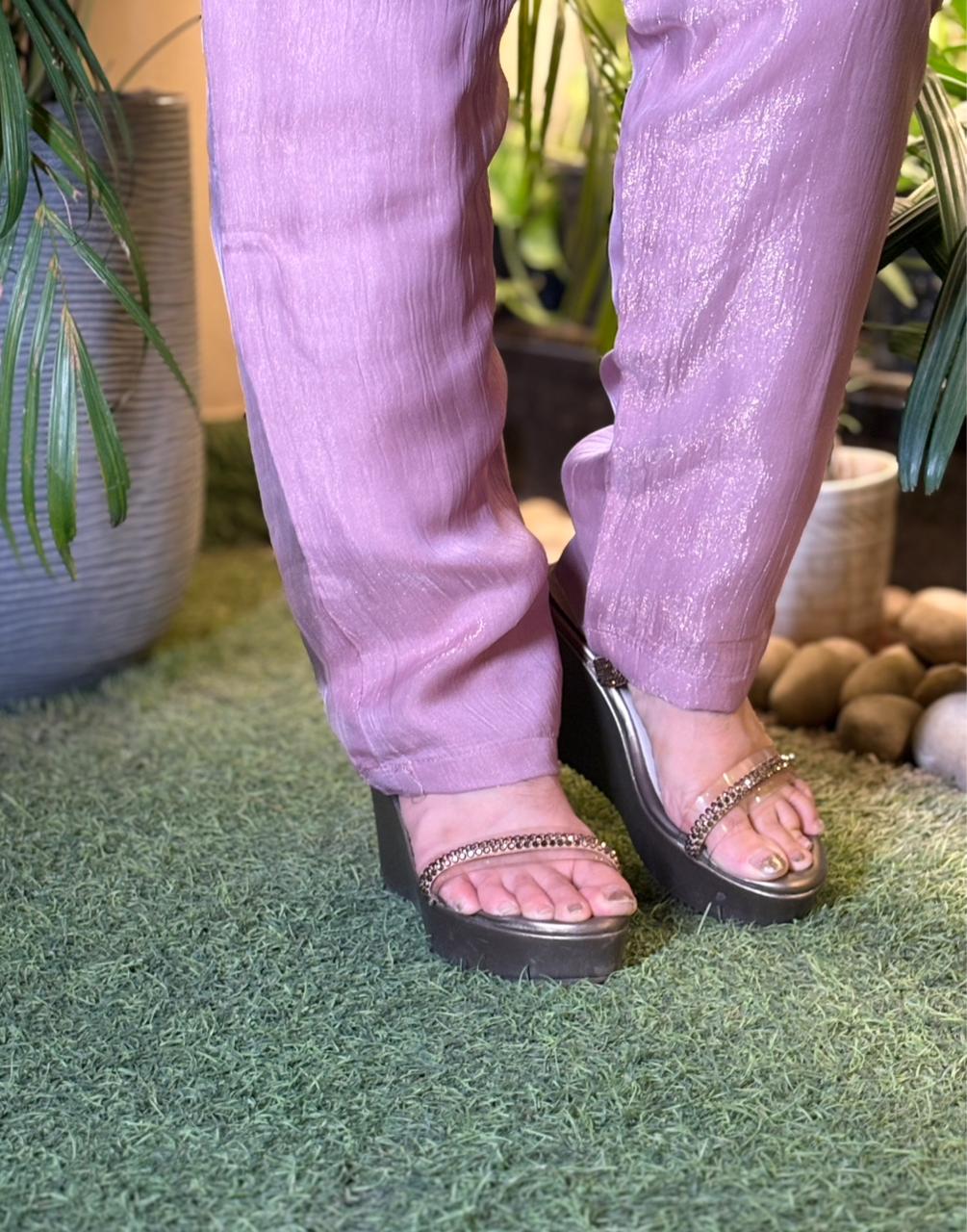 Cord set crafted in luxurious tissue shimmer fabric