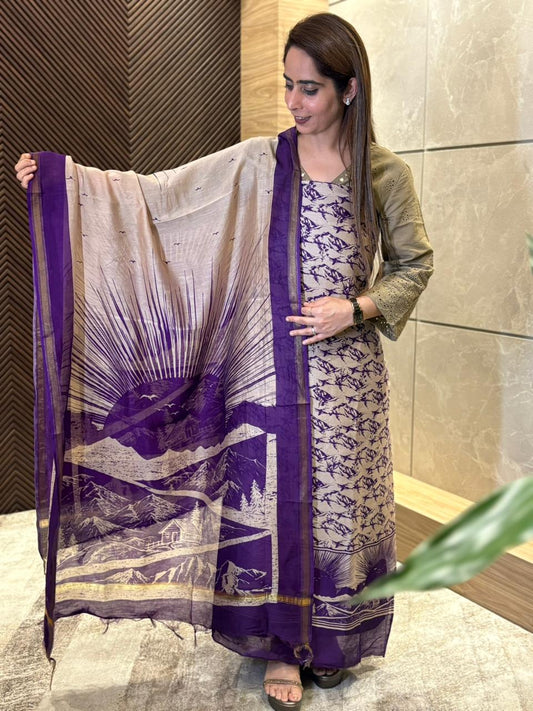 Maheshwari cotton unstitched suit