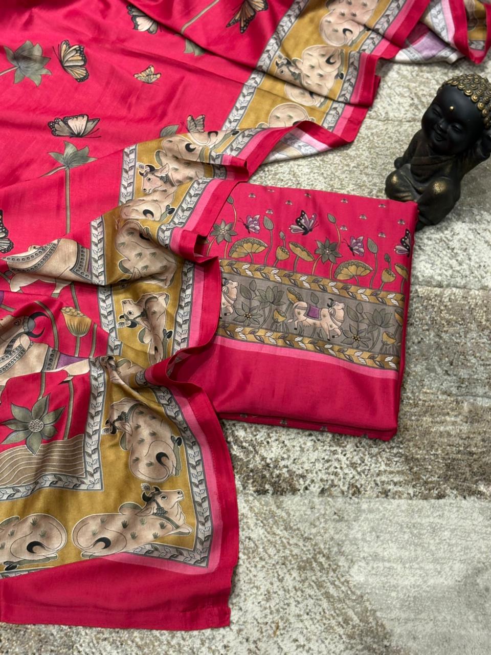 Stunning Maheshwari cotton unstitched suit