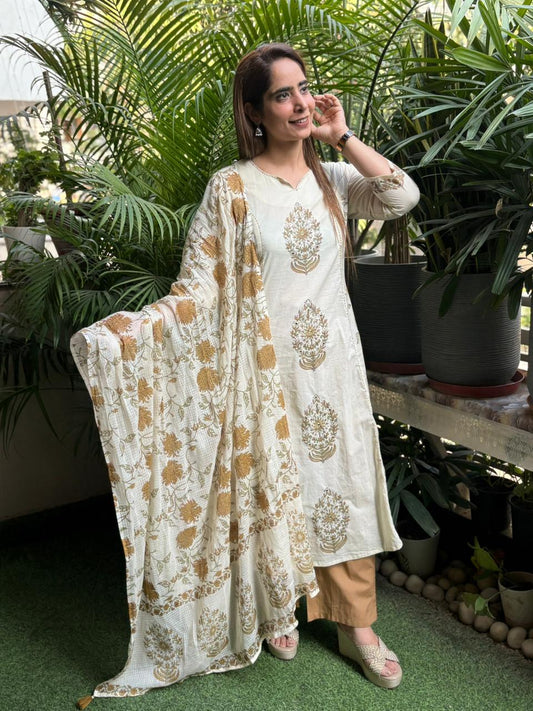 Beautifully crafted cotton kurti set