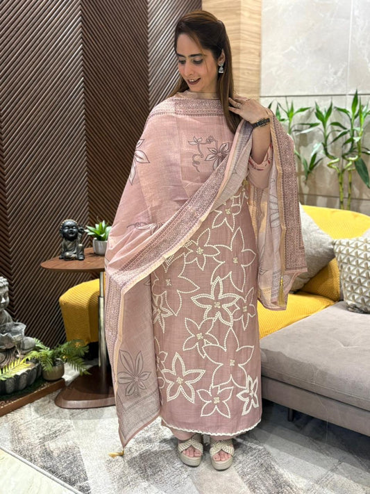 Refresh your wardrobe with our linen cotton unstitched suit