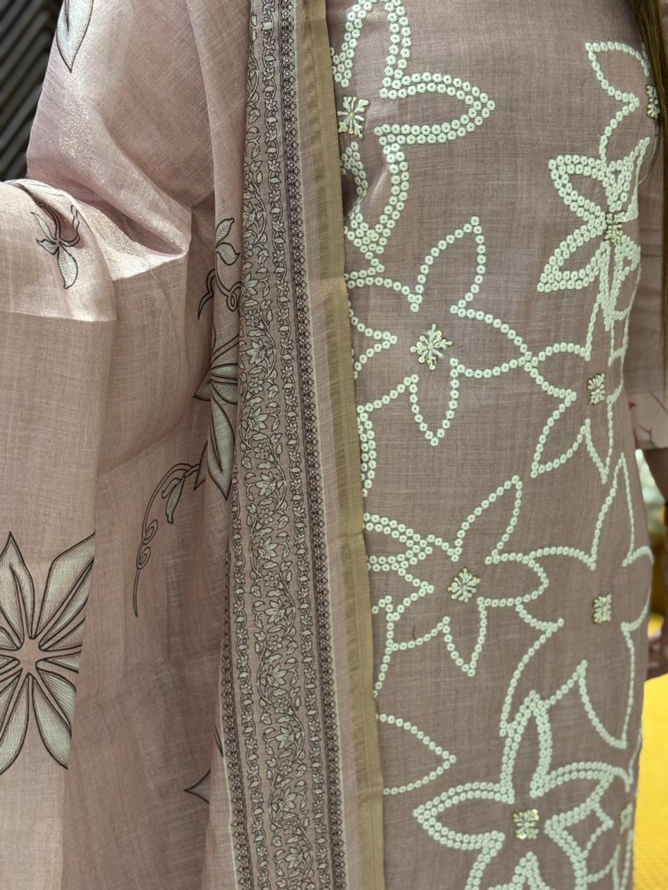 Refresh your wardrobe with our linen cotton unstitched suit