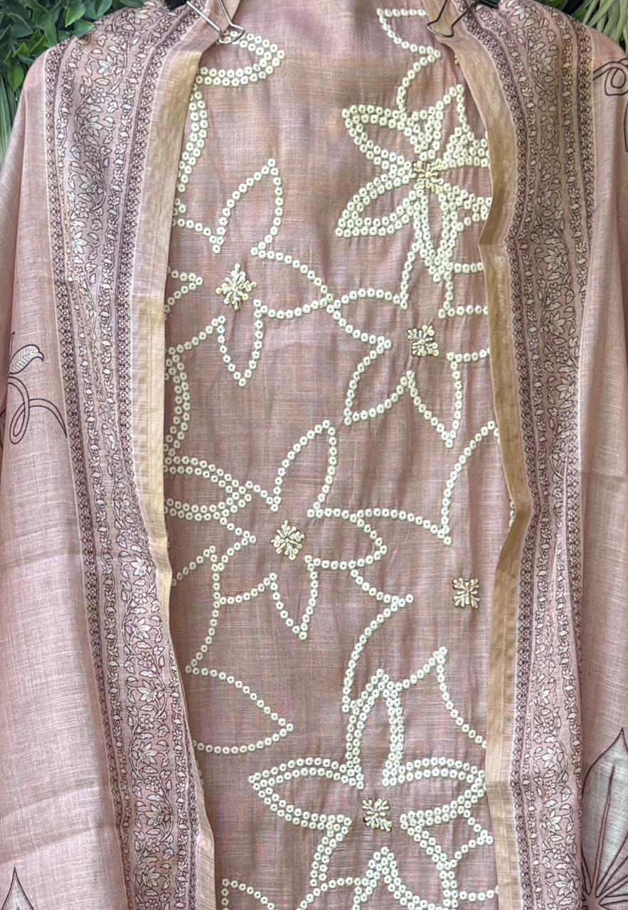 Refresh your wardrobe with our linen cotton unstitched suit