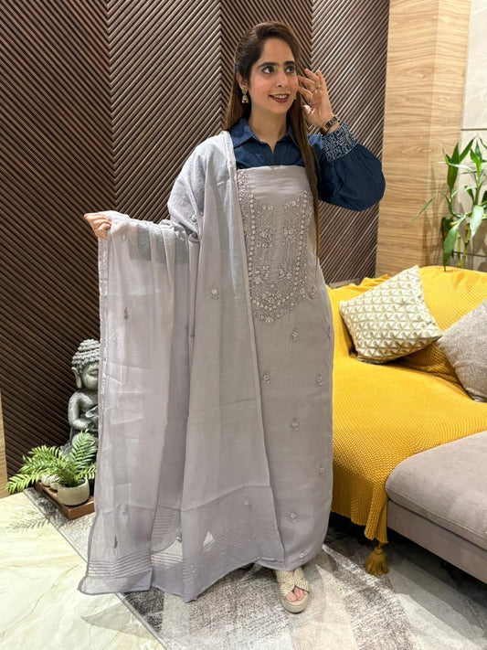 Comfort with our mul cotton unstitched suit