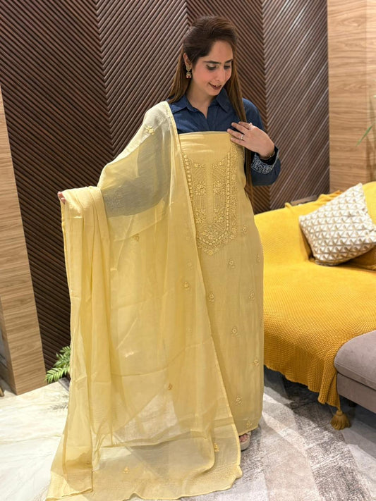 Comfort with our mul cotton unstitched suit