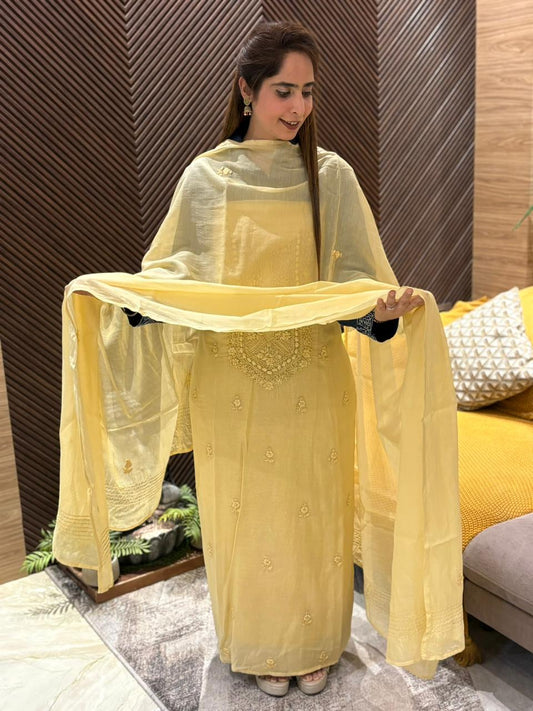 Comfort with our mul cotton unstitched suit