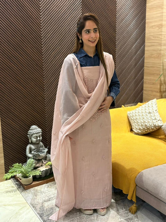 Comfort with our mul cotton unstitched suit